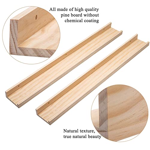 AZSKY Natural Wood Floating Shelves - 36 Inch Photo Ledge Set for Stylish Nursery and Home Décor AZSKY