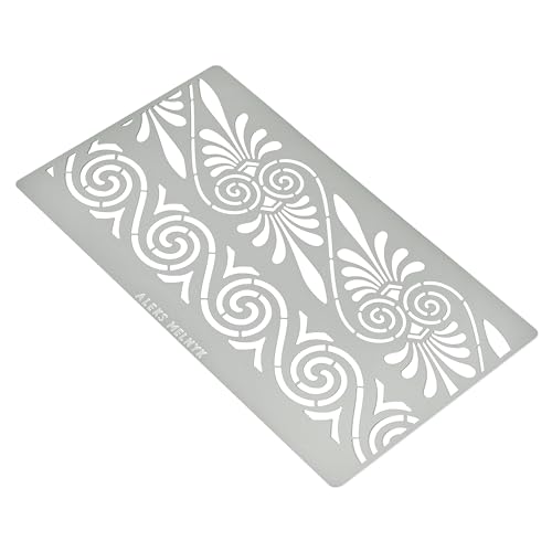 Aleks Melnyk No.332 Metal Stencil, Ancient Greek and Roman Ornament Design, Palmette Motif, Border, Patterns, Small Stencil, 1 PC, Template for Wood - WoodArtSupply