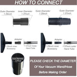 Replacement Vacuum Floor Brush Head with 32MM Connection & 1-3/8-Inch to 1-1/4-Inch Adapter | Works on Low Carpet & All Floors | Horse Hair Hardwood GHAMADE