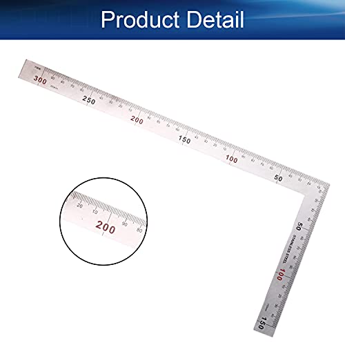 Auniwaig Right Angle Ruler, 150×300mm Stainless Steel L Shape Ruler, 90 Degree Square Tool, Framing Tools for Carpenters Auniwaig
