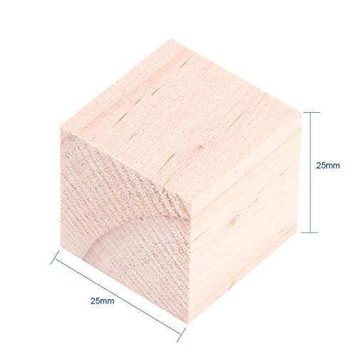 10pcs Wood Cubes, 25mm/0.98inch Wood Square Blocks Cubes Woodwork Craft Accessary for Puzzle Making, Crafts, and DIY Projects.