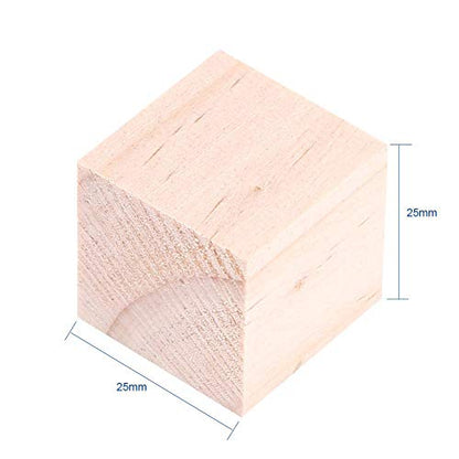 10pcs Wood Cubes, 25mm/0.98inch Wood Square Blocks Cubes Woodwork Craft Accessary for Puzzle Making, Crafts, and DIY Projects.