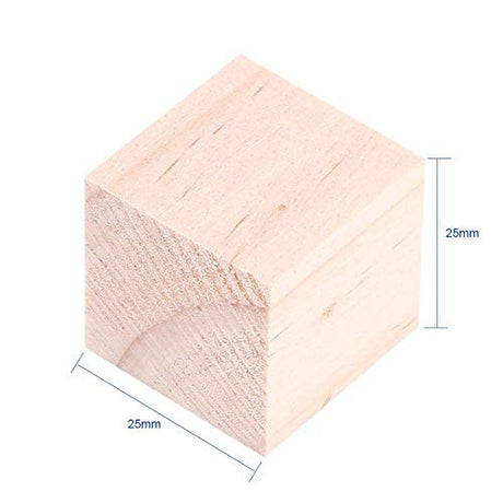 10pcs Wood Cubes, 25mm/0.98inch Wood Square Blocks Cubes Woodwork Craft Accessary for Puzzle Making, Crafts, and DIY Projects. Ciglow