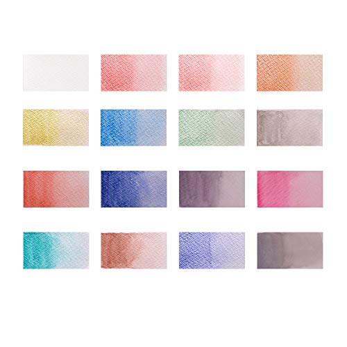 MONT MARTE Metallic Watercolor Set, Pearl Paint, 17 Piece, 16 Vibrant Colors, 1 Paint Brush MONT MARTE