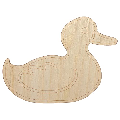 Delightful Duck Swimming on Water Unfinished Wood Shape Piece Cutout for DIY Craft Projects - 1/4 Inch Thick - 6.25 Inch Size - WoodArtSupply