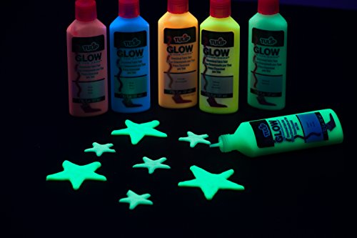 FansArriche Glow in the Dark Fabric Paints, 18 Colors x 20 ml 3D Waterproof  Acrylic Textile Paint Markers, Glow in Dark Paint Pen, DIY Neon Fabric