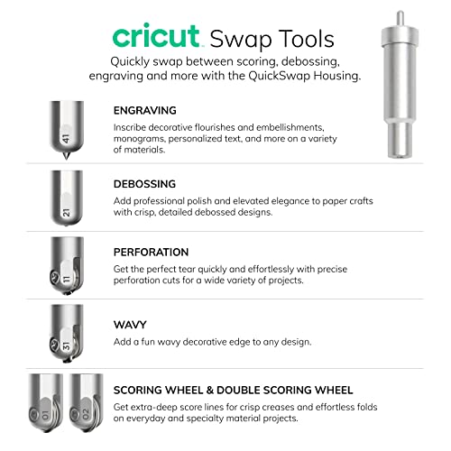 Cricut Maker Tools and Blades Bundle - Cricut Maker 3 Knife Blade and Housing, Wavy Blade and Engraving Tip Set - Craft Cutting Machine Tools for DIY Leather, Fabric, Metal and Cardstock Projects