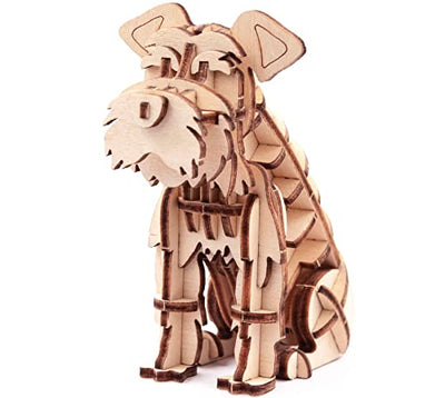 Vyperion 3D Wooden Puzzle Pet Schnauzer Animal Box | DIY Plywood Craft Model Kit for Adults, Teens & Children | Educational Brain Teaser STEM Puzzles