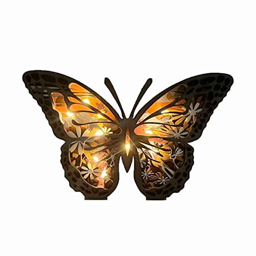 Joyforisa Personalized Wooden Animals Ornament, Custom Text Animal Statues Desktop Ornament with Light, 3D Natural Animal Decoration Wall Art for Joyforisa