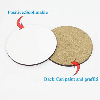 Sublimation Blanks Drink Coasters,20 Pcs 3.5 Inch MDF White Round Coasters for Crafts Painting Heat Transfer