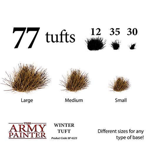 The Army Painter Tufts - Battlefield Tufts: Winter Tuft, 77 Pcs, 3 Sizes -Terrain Model Kit for Miniature Bases & Model Grass Tufts -Diorama Supplies - WoodArtSupply