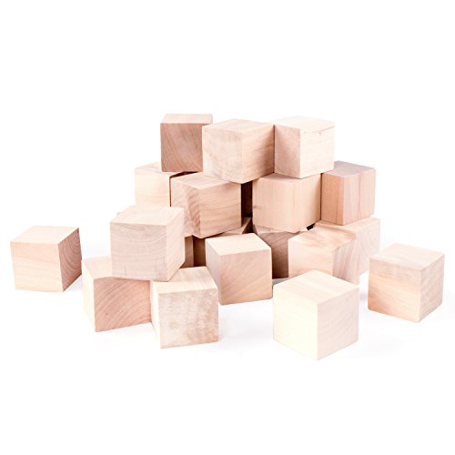 Unfinished Wood Blocks Cubes for Arts & Crafts DIY Projects (24 Pieces) Super Z Outlet