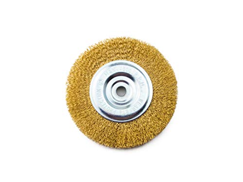 VCT 6" Brass Coated Steel Wire Wheel Brushes for Bench Grinder 5/8 1/2 Arbor New - WoodArtSupply