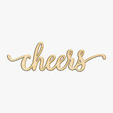 Cheers Wood Sign Home Party Wedding Rustic Décor Wall Art Unfinished 12" x 4" Woodums
