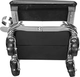 AR7451B Torin Heavy Duty Rolling Creeper Garage/Shop Seat: Padded Mechanic Stool with Tool Tray Storage and Cup Holder, Black Torin