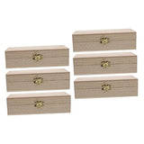 NOLITOY 6 Pcs Clamshell Wooden Box Unfinished Wood Treasure Chest Wooden Treasure Ornament Container Makeup Case Organizer Hinged Gift Cases Office NOLITOY