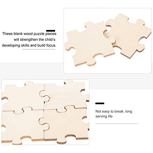 Toddmomy Blank Wooden Puzzle, 100Pcs Unfinished Wooden Puzzle DIY Blank Puzzle Wood Puzzle Pieces for Kids Crafts, Arts, Classroom Activities,