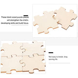 Toddmomy Blank Wooden Puzzle, 100Pcs Unfinished Wooden Puzzle DIY Blank Puzzle Wood Puzzle Pieces for Kids Crafts, Arts, Classroom Activities, Toddmomy