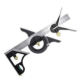 DUEBEL Combination Square 12” Horizontal Square Stainless Steel Multi-Function Carpentry Squares Right 90 Degree Angle Ruler Woodworking Square DUEBEL