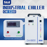 ZAC 7L S&A Industrial Water Chiller CW-5200DH Laser Chiller for CO2 Engraver Cutter Engraving Cutting CNC Spindle Water Cooling, Cools 5699BTU/H ZAC