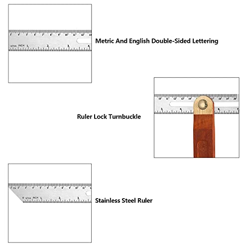 Adjustable Carpentry Square Bevel Gauge Angle Finder Blade Ruler Bevel Sliding T-bevel with Handle for Craftsman Builder Carpenter Architect Engineer - WoodArtSupply