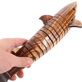 Garneck Wooden Shark Toy 10pcs Unfinished Wooden Wiggle Animal Joint Flexible Fish Shark Model for Girls Boys Garneck
