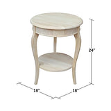 International Concepts Cambria Round End Table, Unfinished IC International Concepts