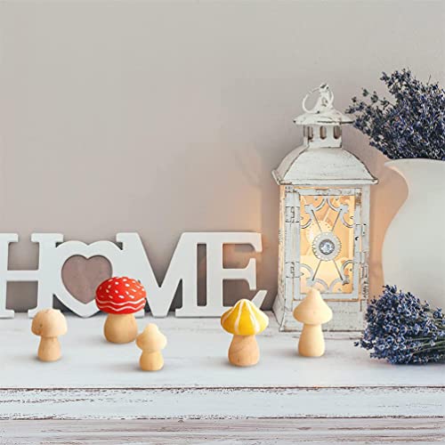 Yardwe 1 Box Wooden Mushroom Ornament DIY Wooden Crafts Wooden Mushroom Models Kids Arts and Crafts Wooden Mushrooms Acorns for Crafts Unpainted Wood Yardwe