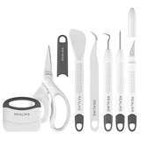 REALIKE Craft Weeding Tools for Vinyl Cardstock Crafting Basic Set Scraper/Spatula/Scissors/Tweezers/Weeder Tool Kit for Cricut/Silhouette/Siser REALIKE
