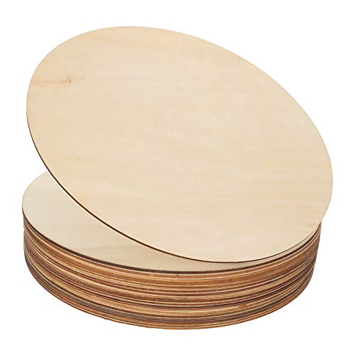 20 Pack 12 Inch Wood Circles for Crafts, CertBuy Unfinished Wood Rounds Wooden Cutouts for Door Hanger, Painting Crafts, Door Design, Wood Burning, - WoodArtSupply