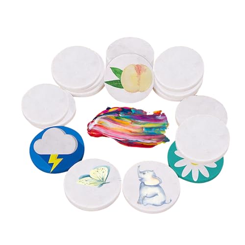 2inch White Round Painting Rocks, DIY Flat Stones for Painting, Hand Picked Natural Smooth Rocks for Arts Crafts Decoration Party Home, 25pcs SnowTing