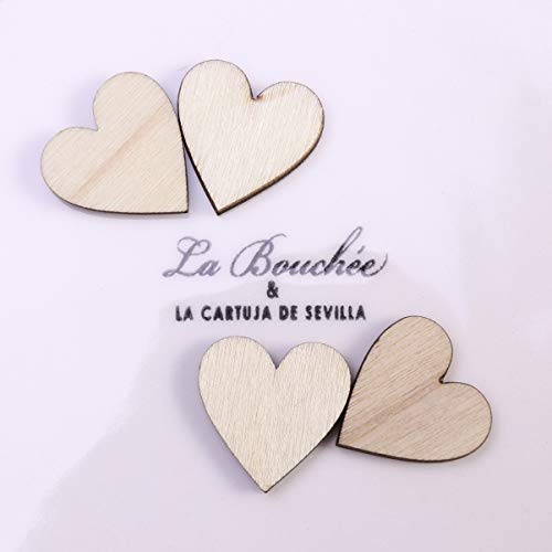 Vosarea 50pcs Wooden Hearts Slices Blank Unfinished Wooden Discs Cutout Pieces Embellishments for Scrapbooking Wedding Table Scatter DIY Arts Craft VOSAREA