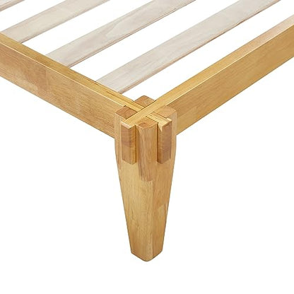 Bme Chalipa 14” Solid Wood Bed Frames - Wood Platform Bed Frame - Japanese Joinery Bed Frame - Wood Slat Support - Bed Without Box Spring - Easy
