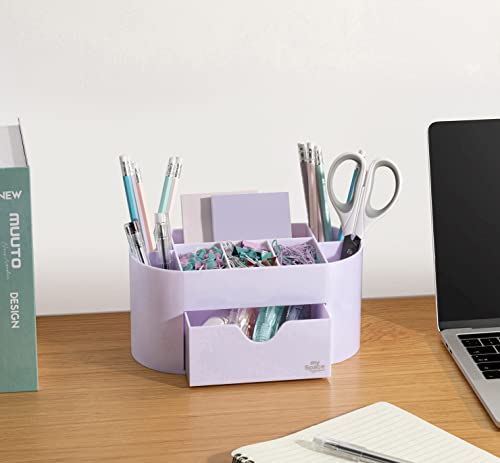 My Space Organizers Lavender Desk Organizer for Office Supplies and Desk Accessories - Pen Holder Desktop Organization for Room College Dorm Home My Space Organizers