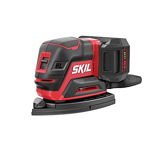 SKIL SR6607B-10 20V Brushless Compact 4-in-1 Vibration Control Multi-sander Kit, Includes 12pc Sandpaper, 3 Additional Detail Attachments, PWR CORE Skil