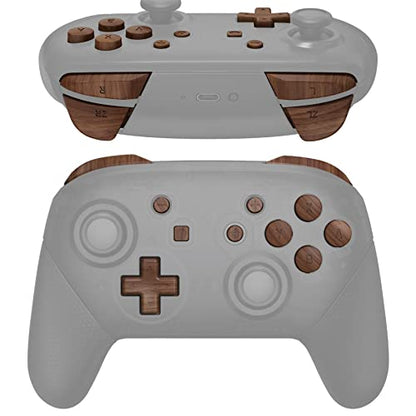 eXtremeRate Wood Grain Repair ABXY D-pad ZR ZL L R Keys for Nintendo Switch Pro Controller, DIY Replacement Full Set Buttons with Tools for Nintendo - WoodArtSupply