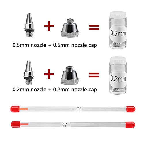 SAGUD Professional Airbrush Kit, Dual-Action Gravity Feed Air Brush Gun with 0.2 0.3 0.5mm Nozzles Needles for Shoes,Cake,Nails,Body,Hobby. - WoodArtSupply