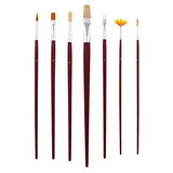 U.S. Art Supply 12-Piece Long Handle Nylon Hair & Bristle Artist Paint Brush Variety Set Red Handle U.S. Art Supply