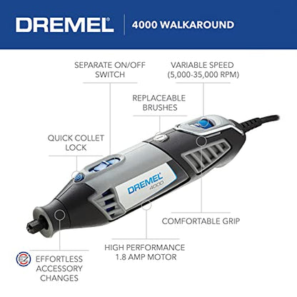 Dremel 4000-2/30 Variable Speed Rotary Tool Kit - Engraver, Polisher, and Sander- Perfect for Cutting, Detail Sanding, Engraving, Wood Carving, and