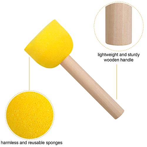 30 Pcs Round Sponges Brush Set, Round Sponge Brushes for Painting, Paint Sponges for Acrylic Painting, Painting Tools for Kids Arts and Crafts (4 vivinin