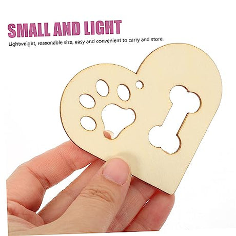 ABOOFAN 1 Set DIY Creative Wood Chips Gift Label Gift Decorative Label Unfinished Wooden Plain Wood Cutouts Blank Wooden Plaque Wooden Gift Ornaments ABOOFAN