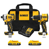 Dewalt DCK225D2 20V MAX ATOMIC Brushless Compact Lithium-Ion 1/2 in. Cordless Drill Driver and 1/4 in. Impact Driver Combo Kit with 2 Batteries (2 DEWALT