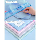 Pendancy Mesh Zipper Pouch 11x13.7 in, Large Double Pocket Waterproof File Bag with Handle, A4 Size Foldable Document Storage for Puzzle pendancy