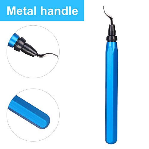 Deburring Tool, Deburrer with Metal Handle+11 HSS(Steel) Blades 360 Degree Rotatable Deburring Tool for Resin, Pipe Copper, Plastic, 3D Printer, PVC - WoodArtSupply