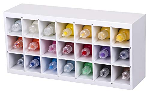 ArtBin 6828AG Paint Storage Tray, Art & Craft Supply Storage, Super Satchel System Accessory, Wall Mountable 21 Compartment Paint Organizer, White ArtBin