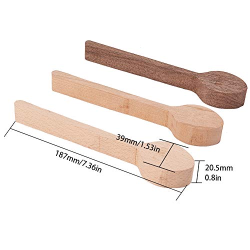 GORGECRAFT 3pcs Wood Carving Spoon Blank Kit Beech and Walnut Cherry Wood Spoon Wooden Unfinished Spoons for Craft Whittler Starter Carving GORGECRAFT