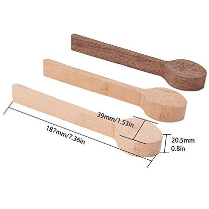 GORGECRAFT 3pcs Wood Carving Spoon Blank Kit Beech and Walnut Cherry Wood Spoon Wooden Unfinished Spoons for Craft Whittler Starter Carving