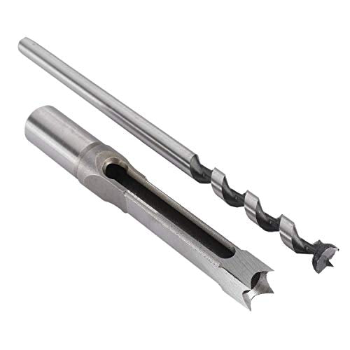 7 pcs Square Hole Mortise Chisel Drill Bit Tools 3/4" 5/8" 9/16" 1/2" 3/8" 5/16" 1/4", HSS Woodworking Hole Saw Mortising Chisel Drill Bit Set YaeKoo