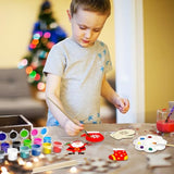 OCHIDO 36 Pcs Wooden Christmas Ornaments for Hanging Decorations,12 Styles Unfinished Wooden Slices with Holes for Paintable Crafts,Kid DIY Craft OCHIDO