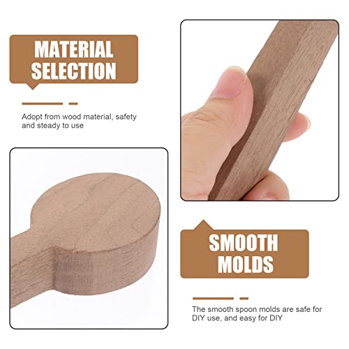 ULTNICE DIY Kits 4pcs Walnut Wood Carving Spoon Blank Unfinished Wooden Craft Whittling Kit for Whittler Starter DIY Kits ULTNICE